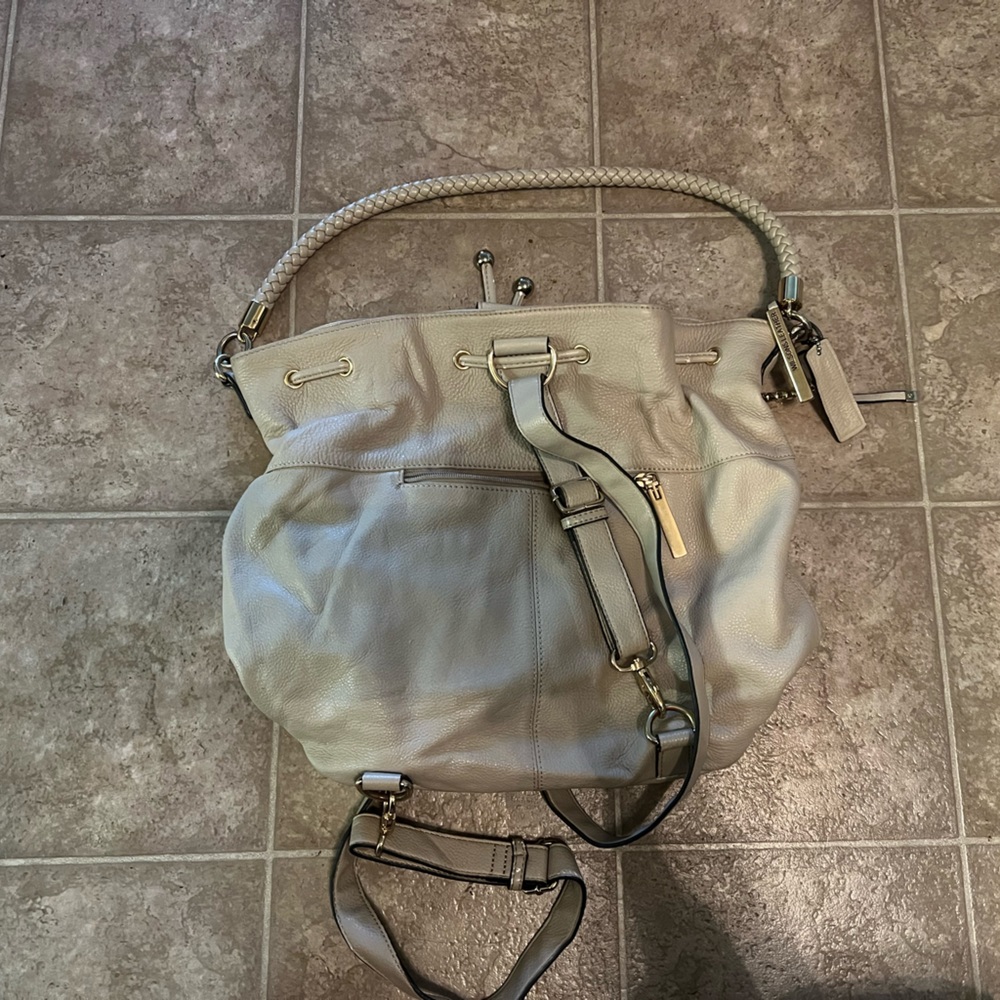 Leather tie handbag